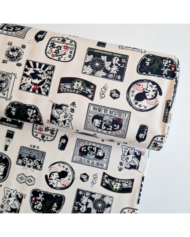 Japanese canvas fabric 'Sake' in natural white. 100% cotton.