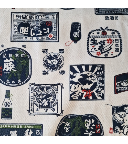 Tela de loneta japonesa "Sake" en blanco natural. 100% Algodón.