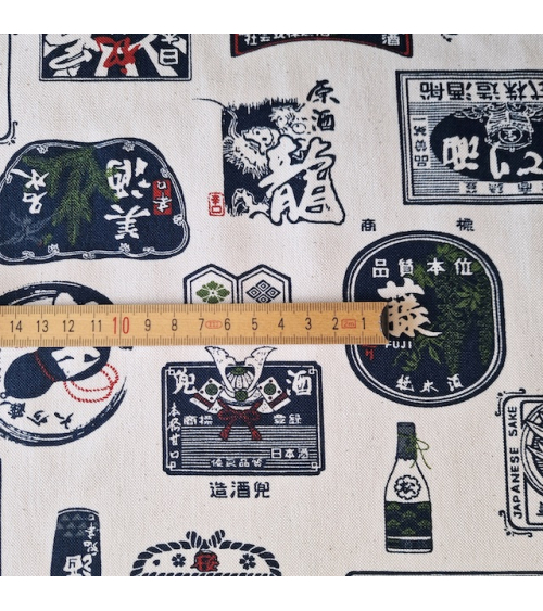 Tela de loneta japonesa "Sake" en blanco natural. 100% Algodón.