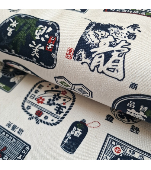 Tela de loneta japonesa "Sake" en blanco natural. 100% Algodón.