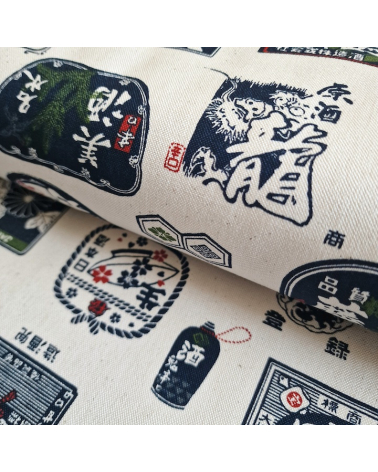 Tela de loneta japonesa "Sake" en blanco natural. 100% Algodón.