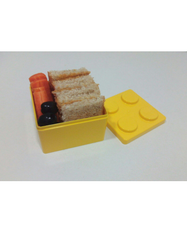 Bento box tipo Lego pequeña amarilla