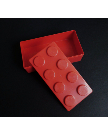Bento box tipo Lego grande roja