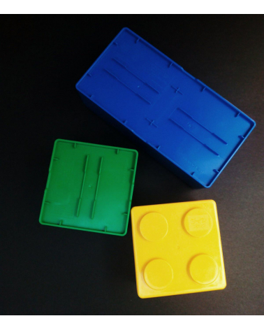 Bento box tipo Lego grande azul