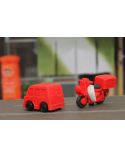 Set of IWAKO erasers of mail vehicles