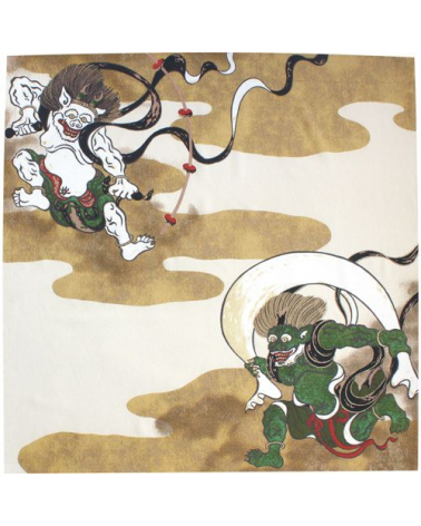 Furoshiki. Rajin y Fujin (48 cm x 48 cm)