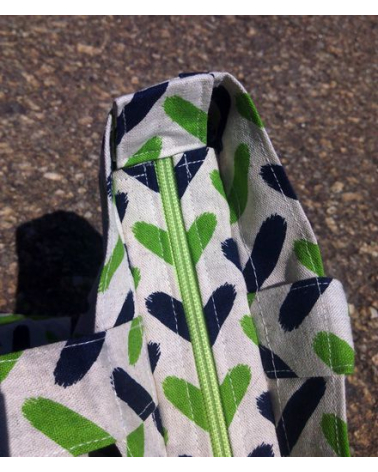 Bolso japonés tote bag cremallera espigas verdes