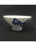 Bowl de porcelana con líneas en espiral y zig-zag
