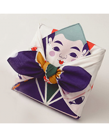 Furoshiki. Origami maneki neko (50 cm x 50 cm)