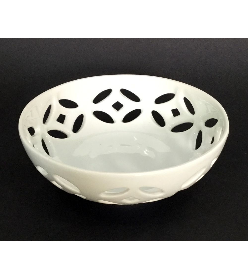 Bowl de porcelana celosía blanco