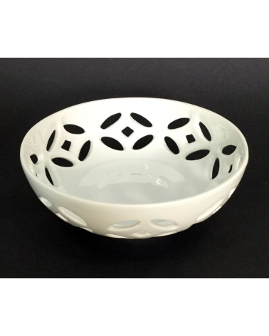 Bowl de porcelana celosía blanco
