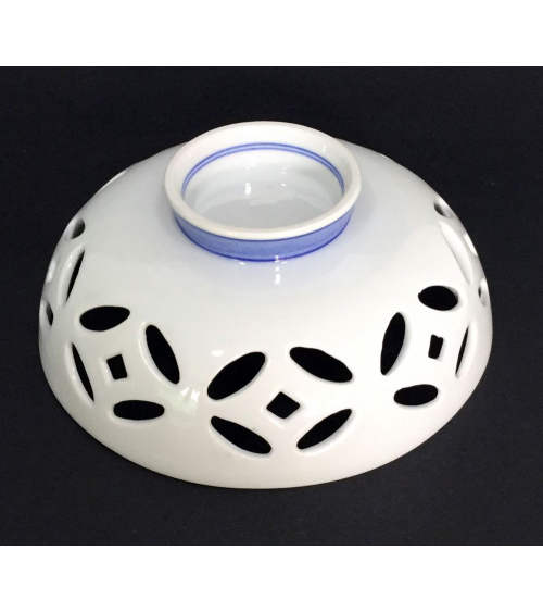 Bowl de porcelana celosía blanco