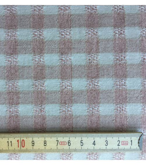 Vichy yarn dyed fabric in pink and beige