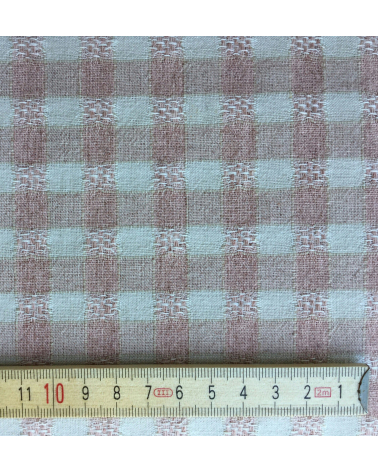 Vichy yarn dyed fabric in pink and beige