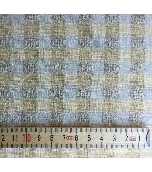Vichy yarn dyed fabric in Vanilla and beige
