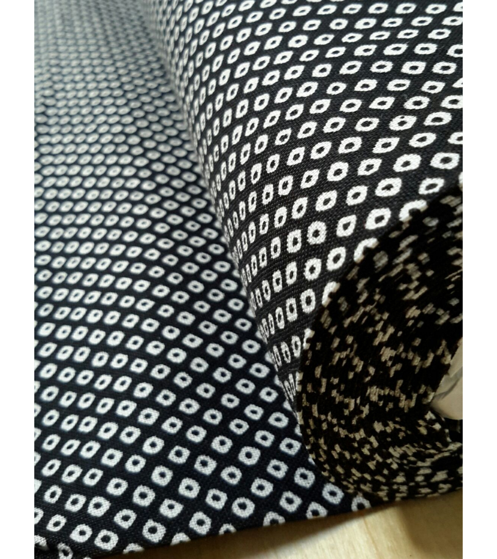 Japanese cotton fabric. Shibori black