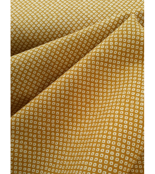 Japanese cotton fabric. Mustard yellow shibori.