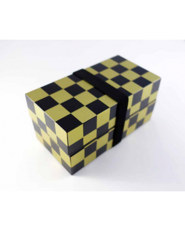 Bento box (Lunch box) damero dorado y negro
