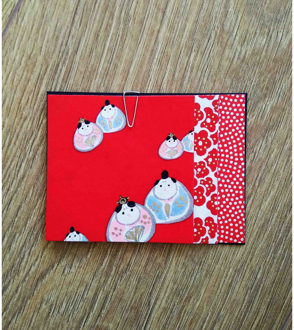 Origami paper kit in red. 2+2+2 pieces 7,5x7,5cm.