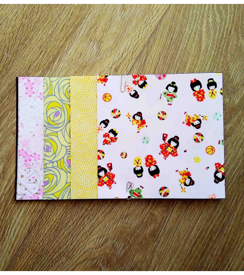 Origami paper kit. Pink and yellow. 2+2+2+2 pieces 15x15cm.