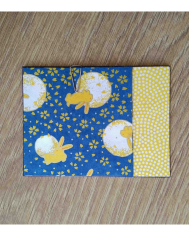Kit papel origami 3+3 hojas. Conejitos y lunas. 7,5x7,5cm.