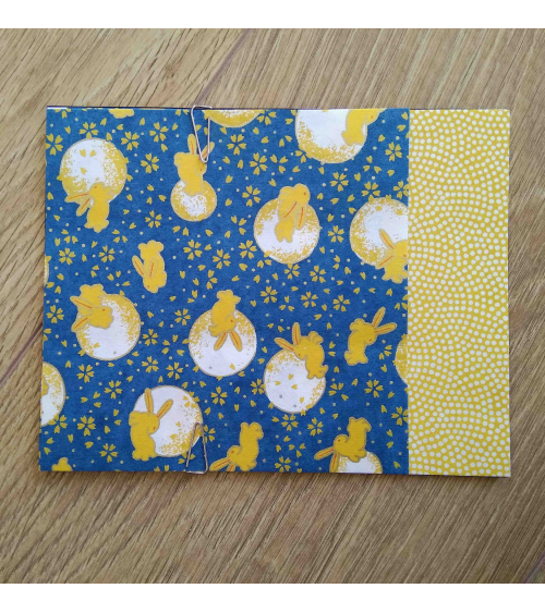 Kit papel origami 2+2 hojas. Conejitos y lunas. 13x13cm.