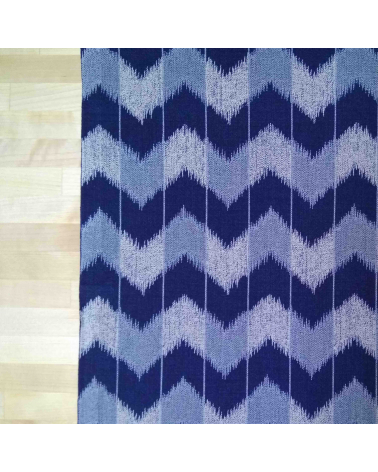 Zigzag pattern over an indigo blue