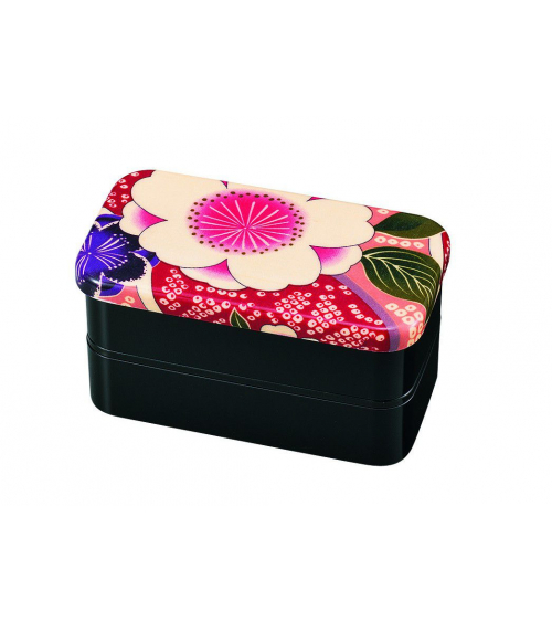 Bento box (Lunch box) yuzen rosa mediana