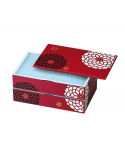 Bento box black and white flowers on red