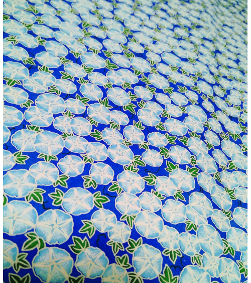 Chiyogami paper. Blue garden nasturtiums.