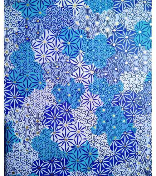 Chiyogami paper. Blue clouds.