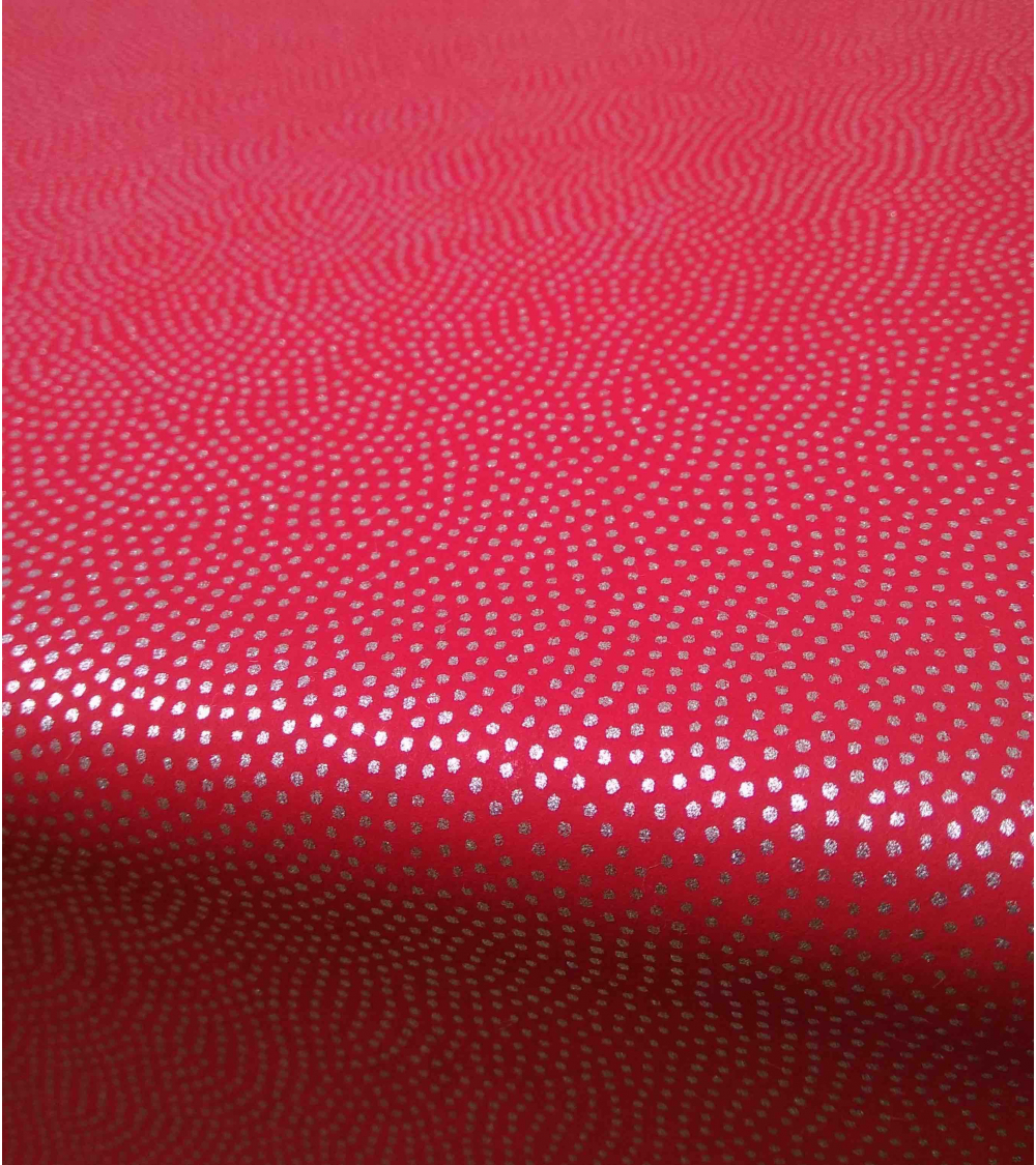 Chiyogami paper in red with silver dots waves