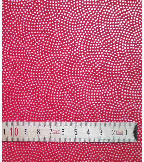 Chiyogami paper in red with silver dots waves