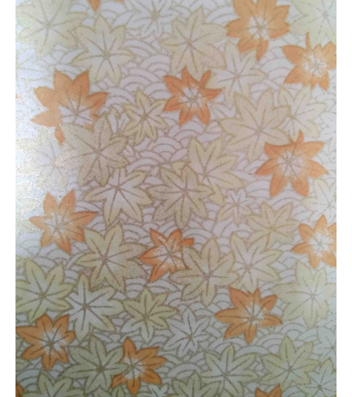 Chiyogami paper. Pearlescent maple leaves.