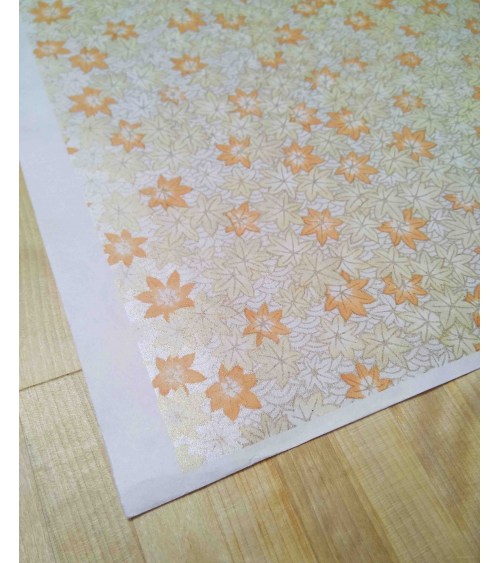 Chiyogami paper. Pearlescent maple leaves.