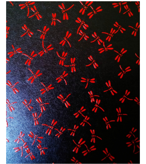 Lacquered chiyogami paper 'dragonflies'