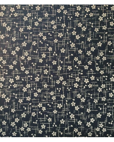 Japanese cotton fabric. Sakura over indigo blue