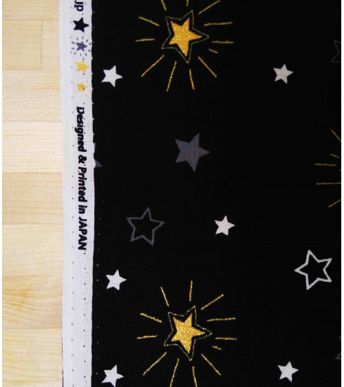 Japanese fabric. Stars over black
