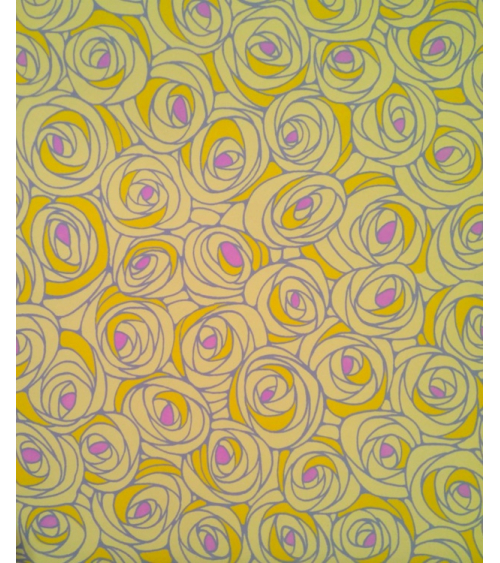 Chiyogami paper with roses in yellow.