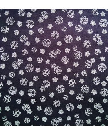 Japanese cotton fabric. Temari over indigo blue