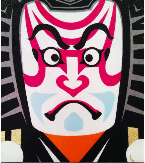 Furoshiki. Kabuki  (48 cm x 48 cm)