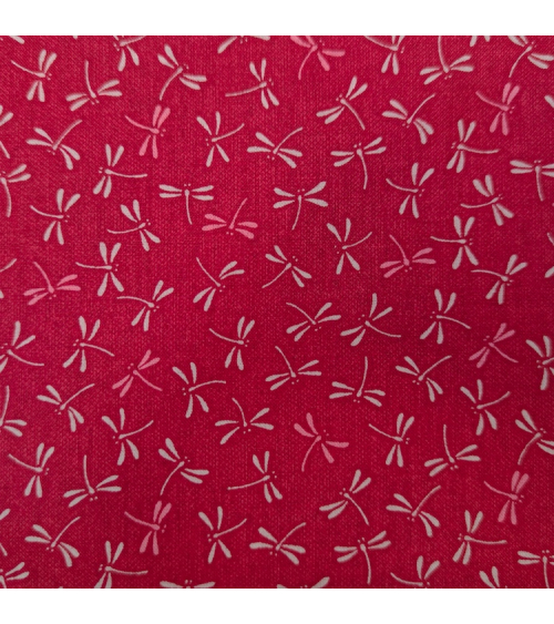 Japanese 'Tonbo' cotton fabric over red