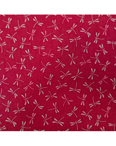 Tejido japonés de algodón "Tonbo" en rojo