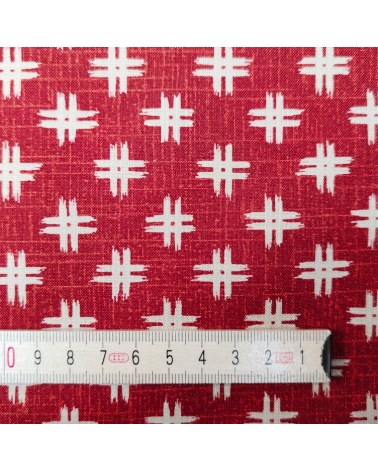 Tejido japonés de algodón "Igeta" en rojo
