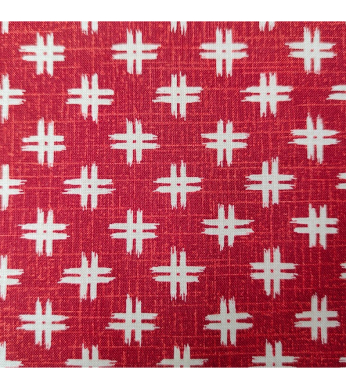 Tejido japonés de algodón "Igeta" en rojo