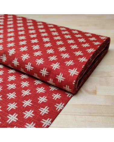 Japanese 'Igeta' cotton fabric over red