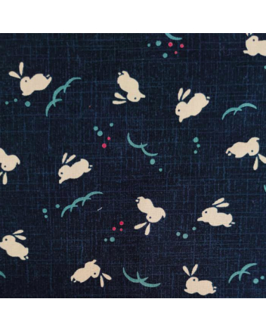 Japanese fabric 'Bunnies' in blue