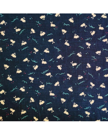 Japanese fabric 'Bunnies' in blue