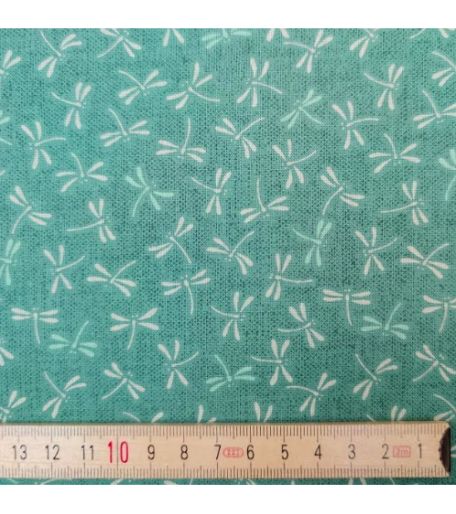 Japanese 'Tonbo' cotton fabric over mint green.