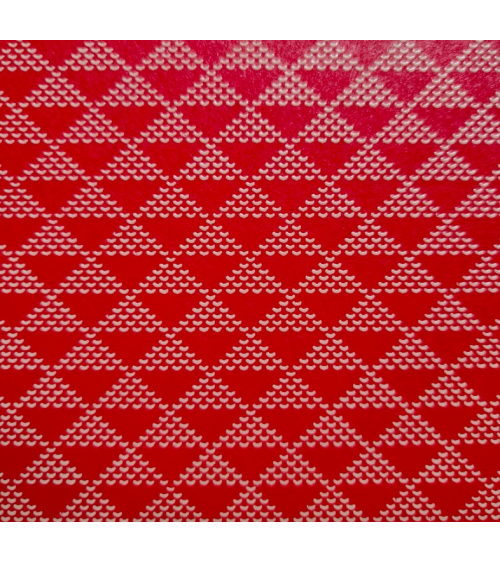 Lacquered chiyogami paper 'Uroko' red and white